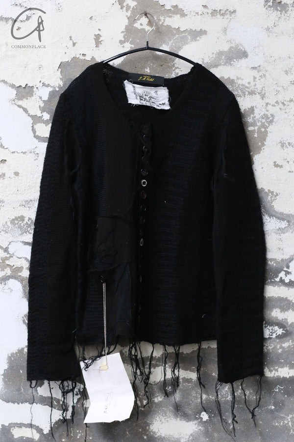 ARCHIVIO J.M.Ribot 24 Autumn/Winter Knitted Sweater Italy AJM-KN38/STRIPES/BLACK-HSTW Black
